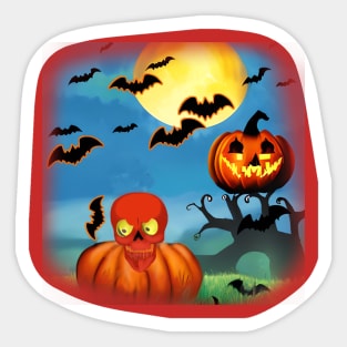 Halloween Party. Pumpkins ,Skulls and Bats Invited. Sticker